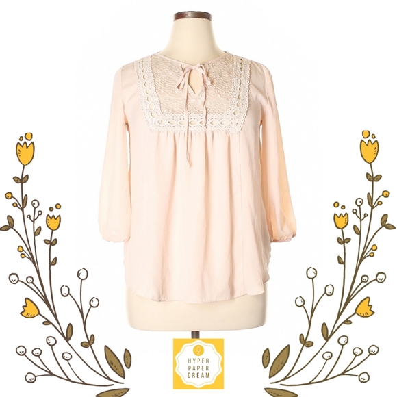 Iz Byer Tops - 🟢2x$30 - Iz Byer 3/4 Sleeve Peasant Blouse W43